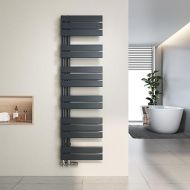 Heilmetz® Bathroom Radiator Flat Design Radiator Towel Dryer for Bathroom Towel Radiator with Side Connection 400 x 1385 mm Towel Warmer Anthracite 598 W