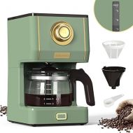 ZACHVO Filter Coffee Machine, Coffee Machine, Filter Machine, 5 Cups, Coffee Machine 650 ml with Glass Jug, Removable Filter, Drip Stop, Automatic Shut-Off, 30 Minutes Warming Function, 3 Brewing