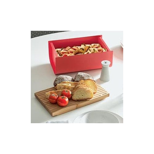  Alessi Mattina BG03 WG Bread Bin Stainless Steel with Epixid Resin and Bamboo Wood Warm Grey