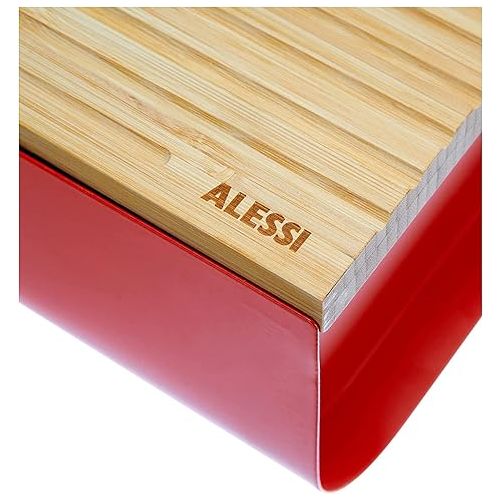  Alessi Mattina BG03 WG Bread Bin Stainless Steel with Epixid Resin and Bamboo Wood Warm Grey