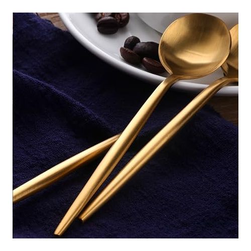  BISDARUN Gold Kaffeeloffel Edelstahl Teeloffel Mini Kuchen Loffel 12CM /4.8 Inches Set von 10