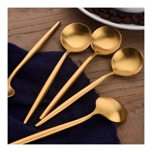  BISDARUN Gold Kaffeeloffel Edelstahl Teeloffel Mini Kuchen Loffel 12CM /4.8 Inches Set von 10