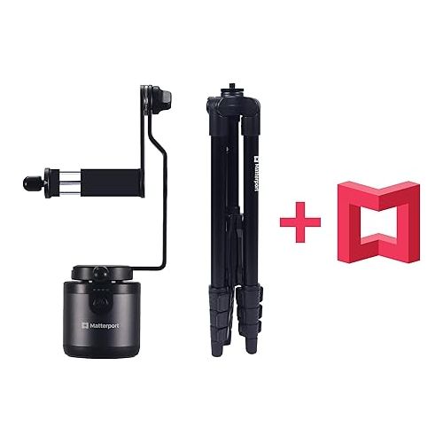  Matterport Axis Gimbal Stabiliser for Smartphone Camera - Motorised Rotation Mount for 3D 360 Photo Scans with Tripod, Remote and 12 Month Starter Kit for 3D Model Scans