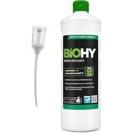 BiOHY Floor cleaner (1 litre bottle) + doser, concentrate for all cleaning devices and all hard floors, pleasant odour and streak-free cleaning, ideal for laminate, PVC and stone
