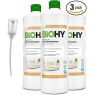 BiOHY Premium Upholstery Cleaner (3 x 1 Litre) + Dispenser, Organic Concentrate for Upholstery, Sofas, Carpets & Textiles, Suitable for Wet Vacuum Cleaners and Other Devices, Odour-Dissolving Stain