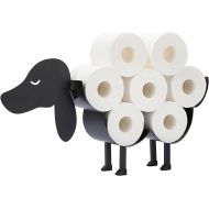 SUMNACON Black Metal Toilet Roll Holder Wall Mounted Dog Shape Decoration for Bathroom