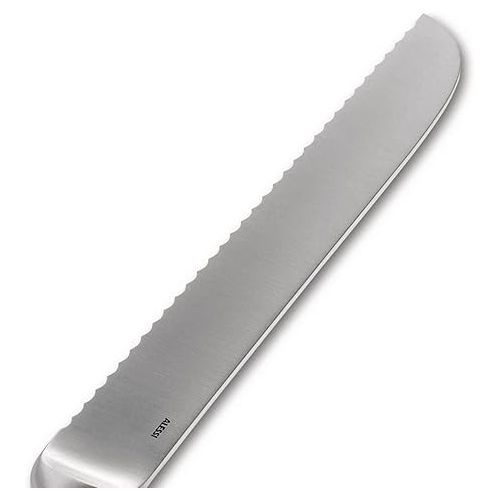  Alessi SG503 Mami Brotmesser, Stahl AISI 420 mattiert, 35 x 3 x 2 cm, Silber