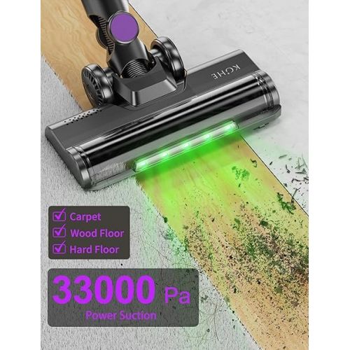  KOHE Battery Vacuum Cleaner, Lightweight Wireless Stick Vacuum Cleaner with Improved Filter System, 500 W/33 kPa, 3 Modes, Up to 55 Mins Running Time for Hard Floors, Carpets, Cars, Pet Hair, K10