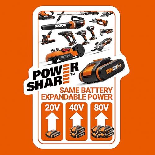  WORX 18V (20V MAX) Mobile Cool Box WX876, PowerShare 20V, 220-240V AC, 12V/24V DC, 23L, -20℃-20°C, Pull Handle & Wheel, Ideal for Construction Site, Camping & Car Trips, 4Ah Batteries & 4A Charger