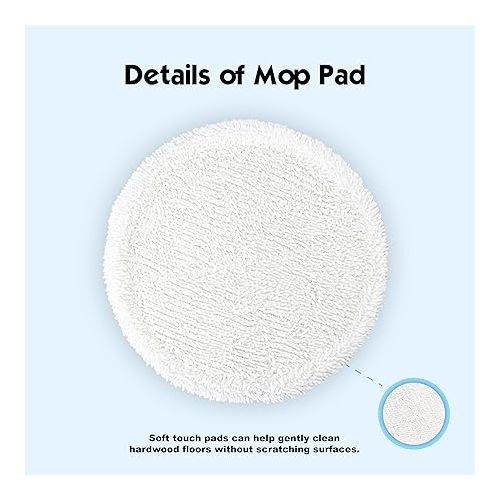  LTWHOME 20cm Weiche Mopp Pads Passend fur Bissell Spinwave 2039 Series 2039A 2124 20522(Packung mit 6)