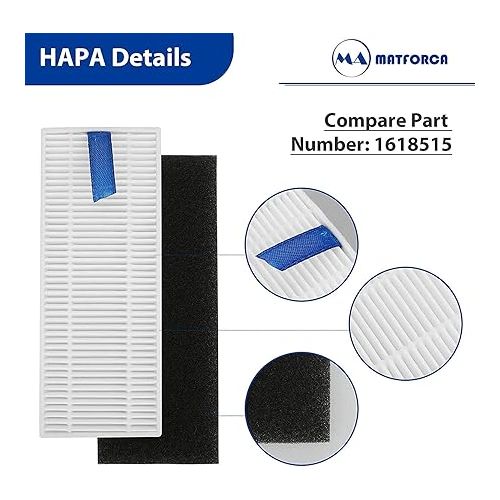  MATFORCA Replacement Parts for Bissell 3115 SpinWave Hard Floor Expert Wet and Dry Robot Vacuum Cleaner, Main Brush, HEPA Filter, Side Brush, Mop Pad