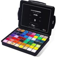 ARTFLY HIMI Gouache Paint Set, 56 Colours x 30 ml Including 8 Metallic and 6 Neon Colours, Unique Jelly Cup Design in a Carry Bag, Gouache Opaque Watercolours