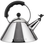 Alessi 9093 B Kettle Stainless Steel with Handle and Bird-Shaped Whistle Polyamide Black