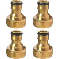 Hydrogarden Garden Water Hose Pipe Screw Connection Tap Connector 4 Pieces Garden Hose Quick Connection Pieces 3/4 Inch