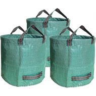 Set of 3 Garden Bags - 500 L Garden Waste Bags with Extra Reinforced Base - Heavy Duty Gardening Bags, Lawn Bags, Reusable Rubbish Bins for Grass Leaves Garden Waste Green Cuttings