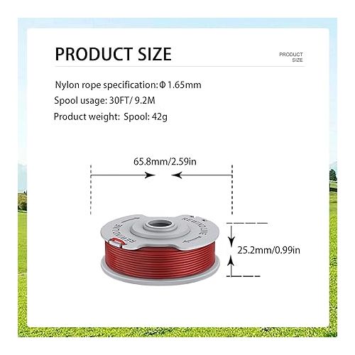  Viilich Replacement Trimmer Spool for Gardena 5306-20, Replacement Thread Spool for Gardena Turbo Trimmer SmallCut 300, Gardena Turbo Trimmer Art 8844 & Art 8845 (1.65 mm, 9.2 m/30 ft)