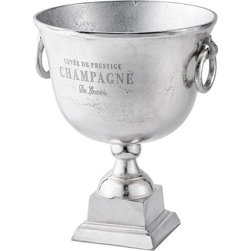  MichaelNoll Champagne Cooler, Champagne Bowl, Bottle Cooler, Aluminium, Silver, Stand, Champagne Cooler, Metal Wine Cooler, Party Drinks Cooler, Cooler for Champagne, Wine and Champagne, XXL 37 cm