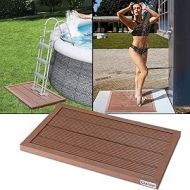Casaria® WPC Floor Element Solar Shower 101 x 63 x 5.5 cm Non-Slip Pads Terracotta Base Plate Garden Shower Pool Ladder