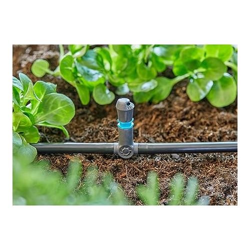  Gardena Micro-Drip-System Spray Nozzle 90 Degrees: 90 Degree Spray Head, Adjustable and Water-Saving Irrigation, Spray Range 2.5 m, Pack of 5 (13320-20) Anthracite, Turquoise