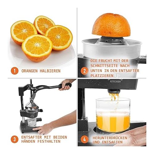  Zulay Manual Citrus Juicer for Oranges and Lemons, High-quality, Robust