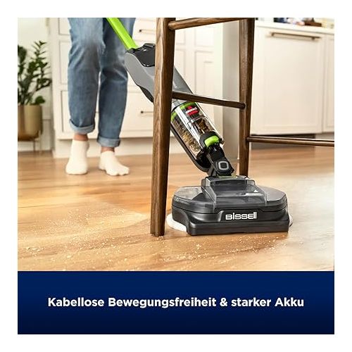  BISSELL SpinWave + Vac Pet | Wireless Cleaner for Hard Surfaces | Dust-free Wiping | Flat Design | Easy Cleaning | For All Hard Floors | 3885N