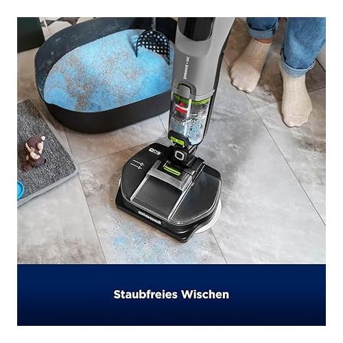  BISSELL SpinWave + Vac Pet | Wireless Cleaner for Hard Surfaces | Dust-free Wiping | Flat Design | Easy Cleaning | For All Hard Floors | 3885N