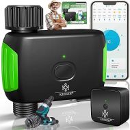 KESSER® Irrigation Control with WLAN WiFi Irrigation Computer for Garden and Balcony Irrigation System with Timer Automatic Watering App & Voice Control 20 Time Plans Green