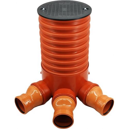  Megaastore Manhole Inspection Shaft DN 315/160 Pipe 100 cm Manhole Cover Full, Waterproof Pipe Complete Set (0.5 m Pipe Connection DN110)