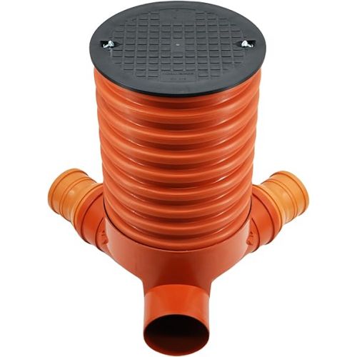  Megaastore Manhole Inspection Shaft DN 315/160 Pipe 100 cm Manhole Cover Full, Waterproof Pipe Complete Set (0.5 m Pipe Connection DN110)