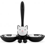 Alessi Tigrito AMMI09 B Design Katzennapf aus Edelstahl und termoplastisches Harz, schwarz, 32 cm