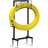 Garden Hose Holder, Freestanding, Removable Metal Garden Water Hose Storage Organiser, Heavy Duty Garden Pipe Stand (Black)