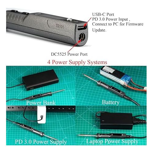  CROSS MARS Original TS101 Soldering Iron Upgrade from TS100 Portable Digital OLED Temperature Adjustable USB Type C Fast Heating Iron Soldering Iron Set (with TS-B2 Tip)