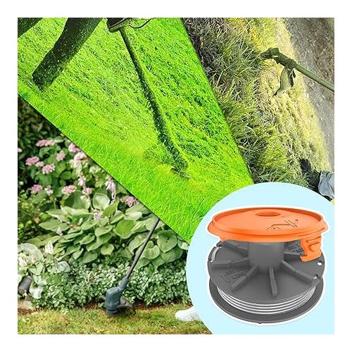  MUFUSHAN 3 Pieces Grass Trimmer Replacement Spool with Spool Cover, Grass Trimmer Line Compatible with Gardena 5307-20 Art 8846-8848 Art 9805-9809 Grass Trimmer