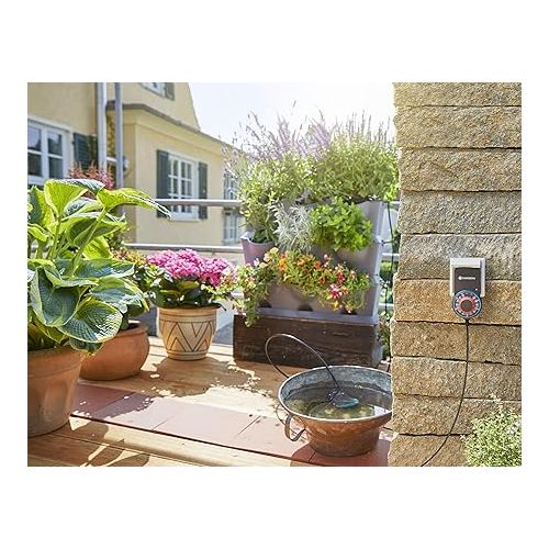  GARDENA NatureUp! Base Set Vertical Plant Wall for Vertical Greening of Balconies Patios Courtyards for 9 Plants Expandable Plug-in System with Clips Weather Resistant 13150-20