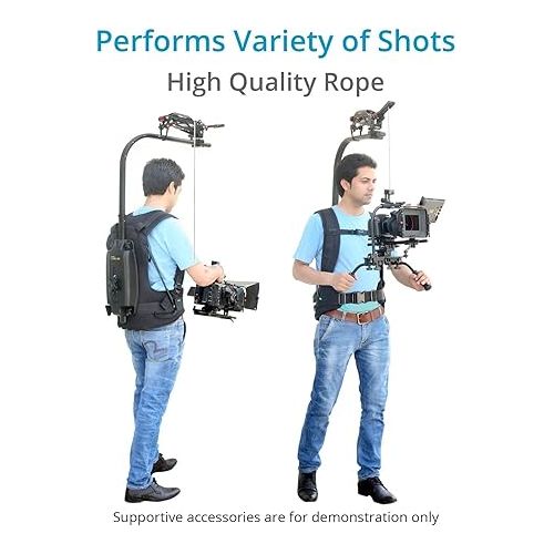  FLYCAM Flowline Starter Body Support Vest + 2-Axis Stabilization Arm for 3-Axis Gimbals and Cameras, Comfortable and Ergonomic Rig System for Fatigue-Free Photography (FLCM-FLN-PA-01)