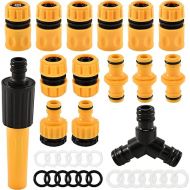 Garden Hose Connection Set, Hose Connector 1/2 Inch Reinforced ABS Material, Hose Coupling Accessories, Quick Connection, Leak-Free for Garden Hose, Tap with Thread