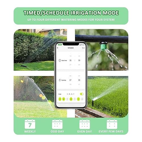  ZOYIZEN Intelligent Watering Timer with Wi-Fi Hub, 2 Outputs, Garden Irrigation Computer, Bluetooth, Waterproof IPX5, Sprinkler Watering for Garden