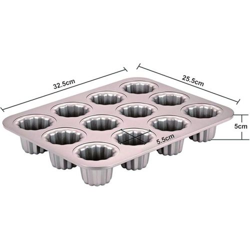  Canele Baking Mould Mini Bordelais Cannele Baking Moulds Caneles Cake Moulds Bordeaux Baking Mould Jelly Mould Muffin Mould Baking Tray Non-Stick for Canneles Muffin Pudding Cupcake Bread Carbon Steel