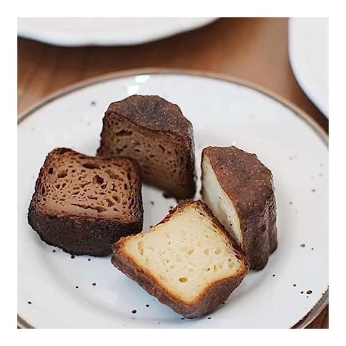  Canele Baking Mould Mini Bordelais Cannele Baking Moulds Caneles Cake Moulds Bordeaux Baking Mould Jelly Mould Muffin Mould Baking Tray Non-Stick for Canneles Muffin Pudding Cupcake Bread Carbon Steel