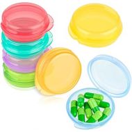 Amabro Small Pill Organiser Box, 7 Pieces Travel Pill Case, Portable Pill Container, Daily Mini Pill Case Holder for Bag, Purse, Briefcase, Pills, Medication, Cod Liver Oil