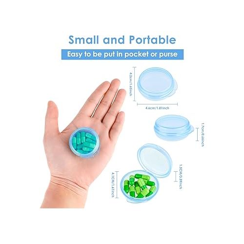  Amabro Small Pill Organiser Box, 7 Pieces Travel Pill Case, Portable Pill Container, Daily Mini Pill Case Holder for Bag, Purse, Briefcase, Pills, Medication, Cod Liver Oil