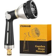 FANHAO Gardena Metal Spray Gun, Heavy Duty High Pressure Nozzle with 8 Spray Patterns, Thumb Control, On/Off Valve for Garden Watering, Car and Pet Washing