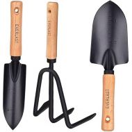 Gartenwerkzeug-Set-Gartenkelle,Gardening Tools Set-Garden Trowel,3 Pcs Gartengerate-Set Werkzeuge Geschenk fur Manner und Frauen, 1 schmale Schaufel, 1 breite Schaufel und 1 Garten Harke Tools Set