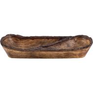 Divit Shilp Natural Wood Bowl, Serving Bowl for Salad, Vegetables and Fruits, Large, Deep Bowl for Family and Celebrations. (Bark Edge Divided Tray (NEW))