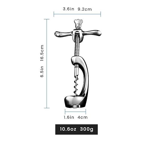  High Quality Stainless Steel Wine Opener - Manual Wine Bottle Corkscrew - Easy to Use Wine Bottle Opener - Heavy Duty Corkscrew for Home, Bartender and Restaurant