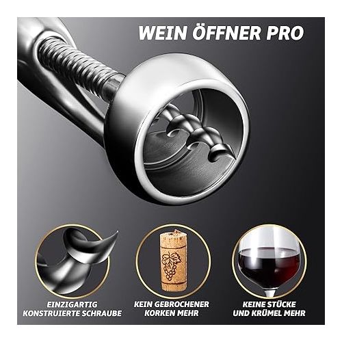  High Quality Stainless Steel Wine Opener - Manual Wine Bottle Corkscrew - Easy to Use Wine Bottle Opener - Heavy Duty Corkscrew for Home, Bartender and Restaurant