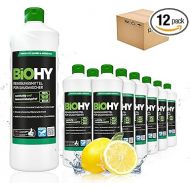BiOHY Cleaner for Vacuum Cleaner (12 x 1 Litre) | 1:200 Concentrate for All Wet/Dry Vacuum Cleaners | Ideal for Tiles, PVC, Parquet, Laminate & Carpet | Streak-free Shine