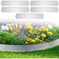 Ansobea Lawn Edging, 5 m Metal Lawn Edging, 100 x 18 cm, Galvanised Flower Bed Edging, Free to Bend, Garden Lawn Edging, Can Be Used for Yard, Garden, Farm, Grey