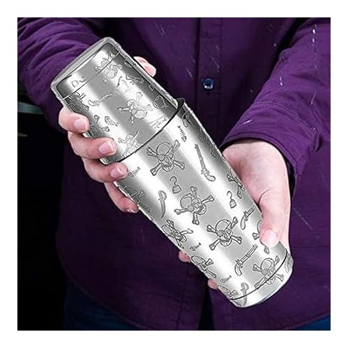  UNTIOR Cocktail Shaker, Stainless Steel Boston Shaker - High Quality Bar Accessories for All Professional Bartender and Home Cocktail Lovers (Skull)