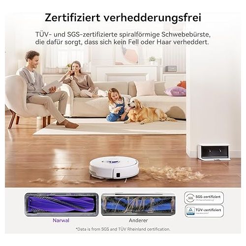  NARWAL Freo X Plus Vacuum and Mop Robot, Tangle-Free Floating Brush, 7800 Pa Suction Power, 7 Weeks Dust Storage, Tri-Laser Obstacle Avoidance, App Control